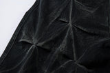 DAXUEN washed black and blue textured quilted wide-leg jeans