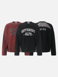 DAXUEN rust brown and black color block sweatshirt with graphic