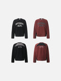 DAXUEN rust brown and black color block sweatshirt with graphic