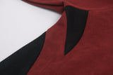 DAXUEN rust brown and black color block sweatshirt with graphic
