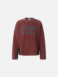 DAXUEN rust brown and black color block sweatshirt with graphic