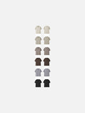 DAXUEN khaki textured slub knit Henley t-shirt