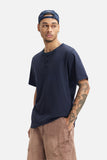 DAXUEN solid color textured henley t-shirt