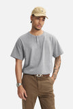 DAXUEN solid color textured henley t-shirt