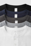 DAXUEN solid color textured henley t-shirt