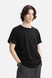 DAXUEN solid color textured henley t-shirt