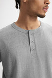 DAXUEN solid color textured henley t-shirt