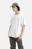 DAXUEN solid color textured henley t-shirt
