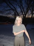 DAXUEN solid color textured henley t-shirt — model photo
