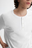 DAXUEN solid color textured henley t-shirt