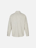 DAXUEN navy textured vertical stripe button-up shirt