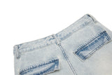 DAXUEN grey marled textured wide-leg knit pants