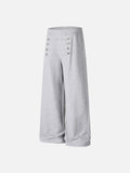 DAXUEN grey marl wide-leg pants with button detail