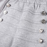 DAXUEN grey marl wide-leg pants with button detail