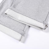 DAXUEN grey marl wide-leg pants with button detail