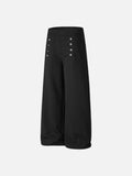 DAXUEN grey marl wide-leg pants with button detail