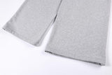 DAXUEN grey marl wide-leg pants with button detail
