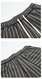 DAXUEN grey textured wide-leg striped pants