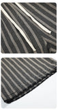 DAXUEN grey textured wide-leg striped pants