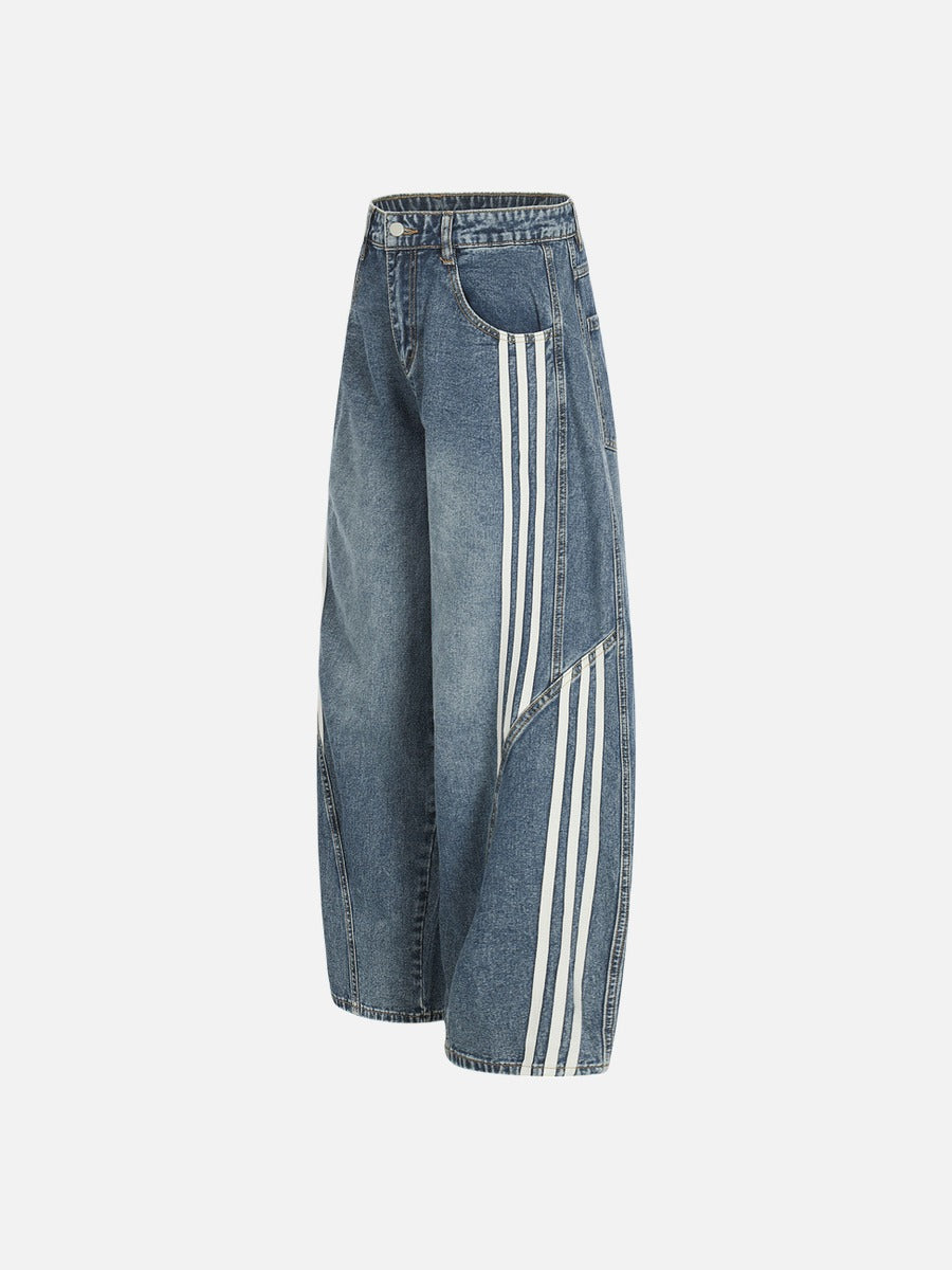 DAXUEN Loose wide leg denim jeans with stripes