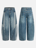 DAXUEN Loose wide leg denim jeans with stripes