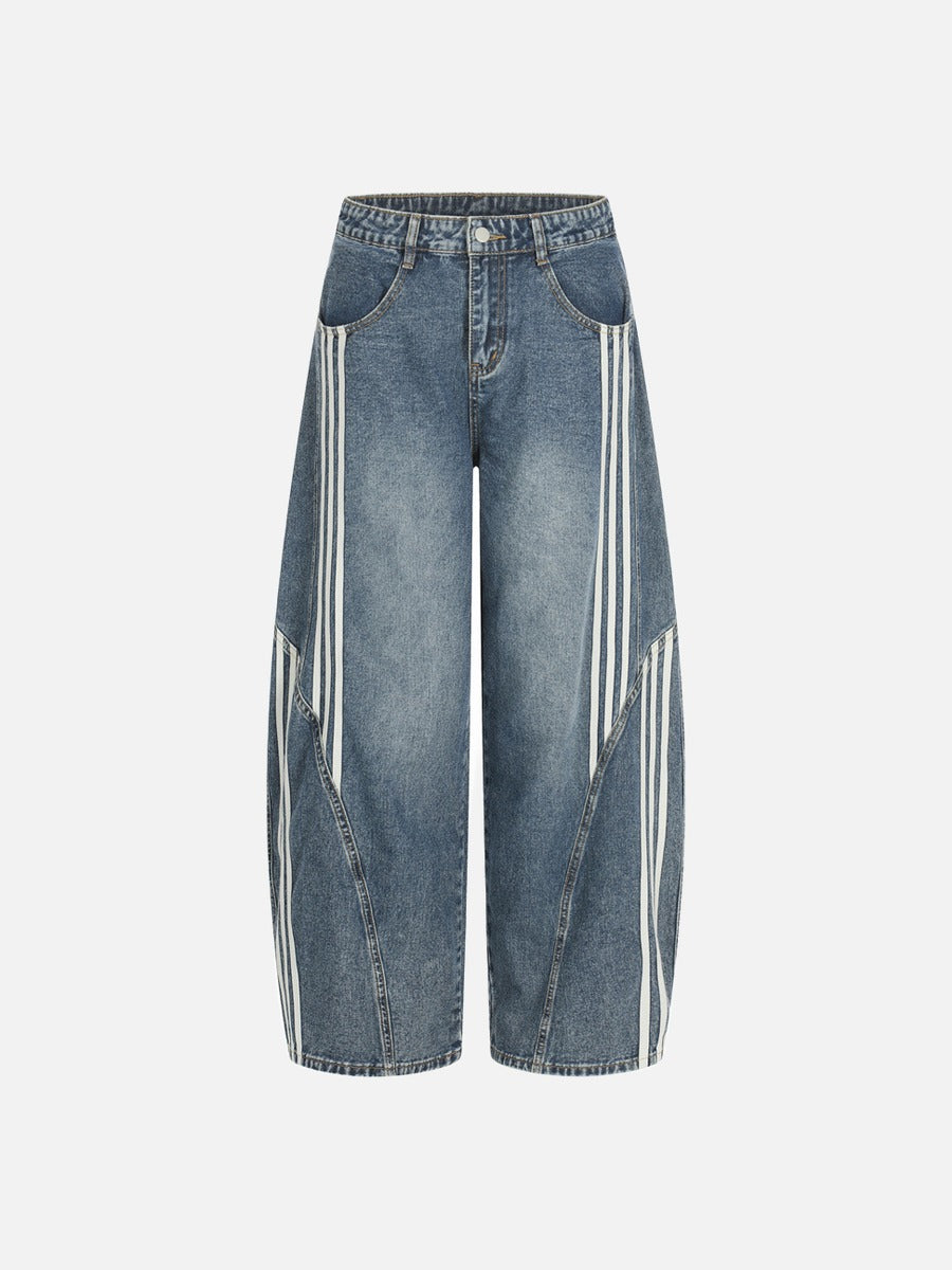 DAXUEN Loose wide leg denim jeans with stripes