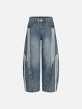 DAXUEN Loose wide leg denim jeans with stripes