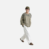 DAXUEN charcoal grey oversized tonal flame graphic sweatshirt