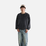 DAXUEN charcoal grey oversized tonal flame graphic sweatshirt