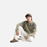 DAXUEN charcoal grey oversized tonal flame graphic sweatshirt