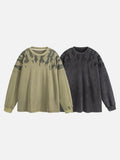 DAXUEN charcoal grey oversized tonal flame graphic sweatshirt