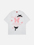 DAXUEN Graphic t-shirt featuring cat and butterfly designs