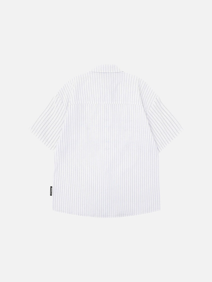 DAXUEN Button-up shirt with puppy graphics and plaid tie