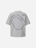 DAXUEN Oversized short-sleeve graphic t-shirt in white and grey