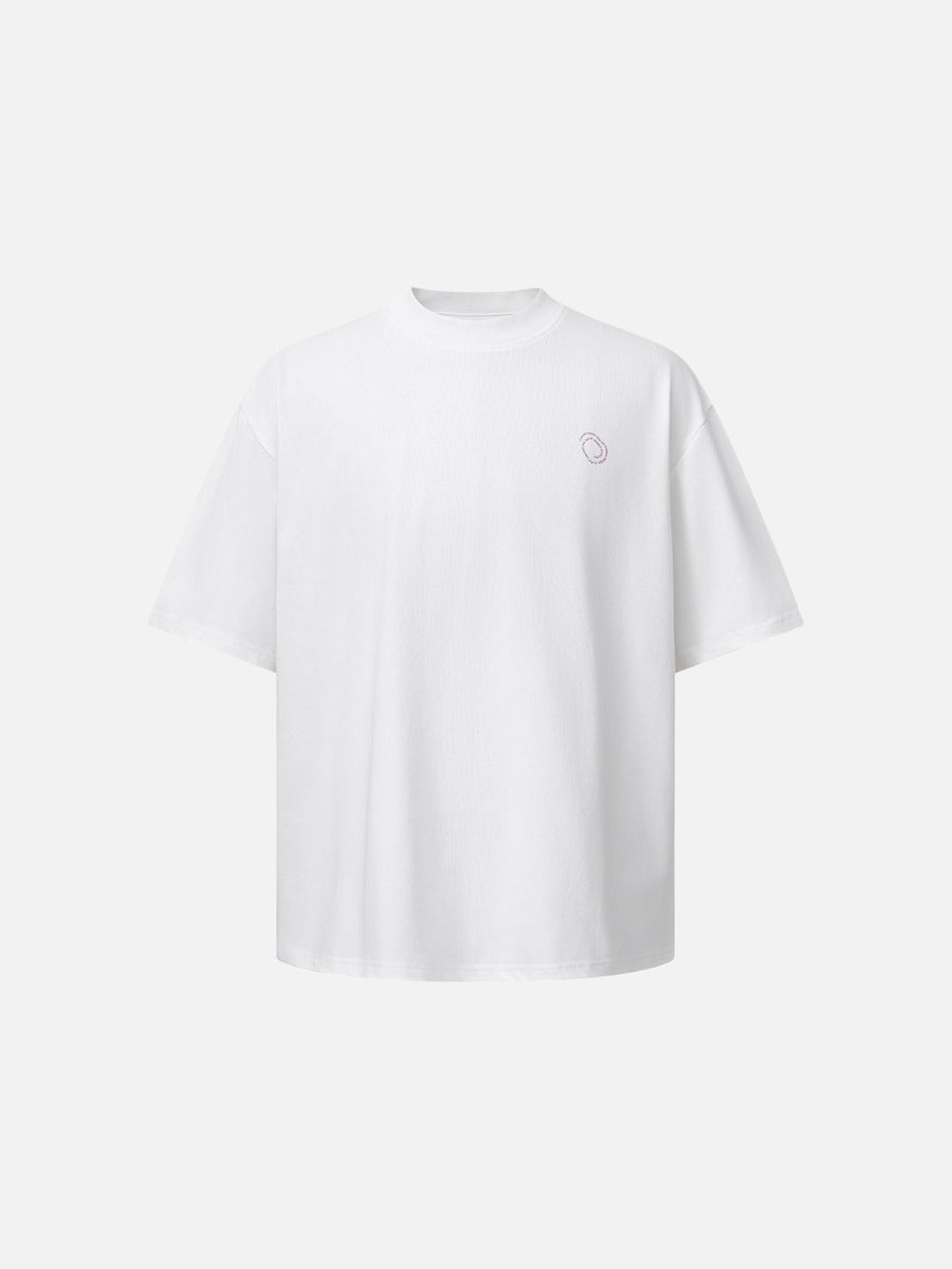 DAXUEN Oversized short-sleeve graphic t-shirt in white and grey