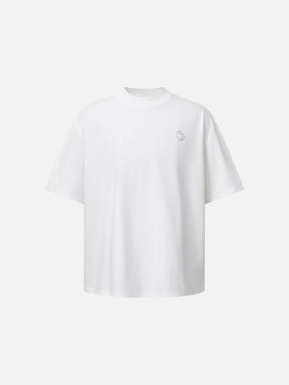 DAXUEN Oversized short-sleeve graphic t-shirt in white and grey