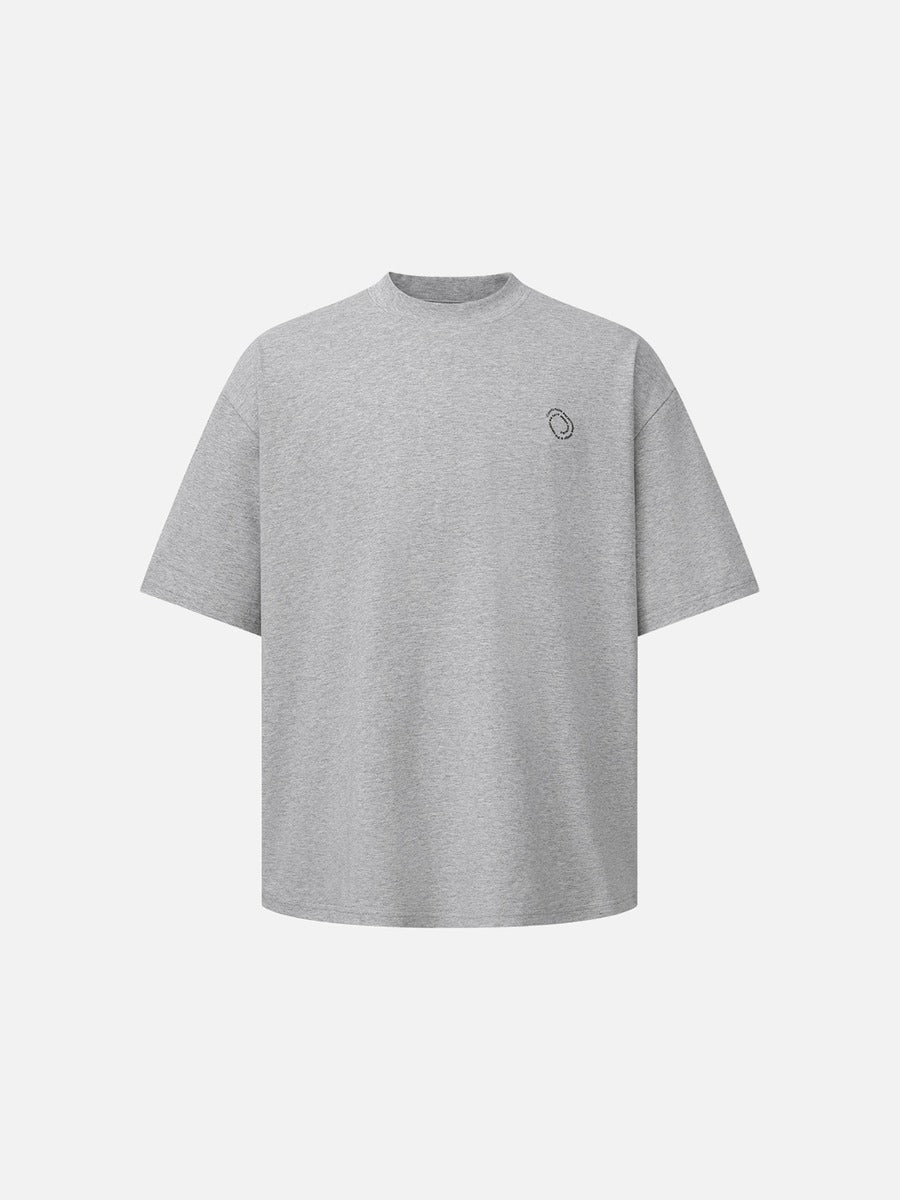 DAXUEN Oversized short-sleeve graphic t-shirt in white and grey