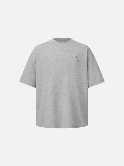 DAXUEN Oversized short-sleeve graphic t-shirt in white and grey