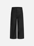 DAXUEN Wide-leg cropped trousers in dark grey and black