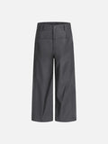 DAXUEN Wide-leg cropped trousers in dark grey and black