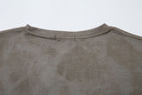DAXUEN washed grey/brown tribal embroidered oversized t-shirt