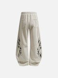DAXUEN light beige tribal graphic balloon-leg sweatpants