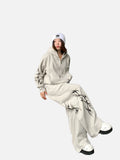 DAXUEN light beige tribal graphic balloon-leg sweatpants