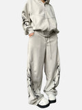 DAXUEN light beige tribal graphic balloon-leg sweatpants