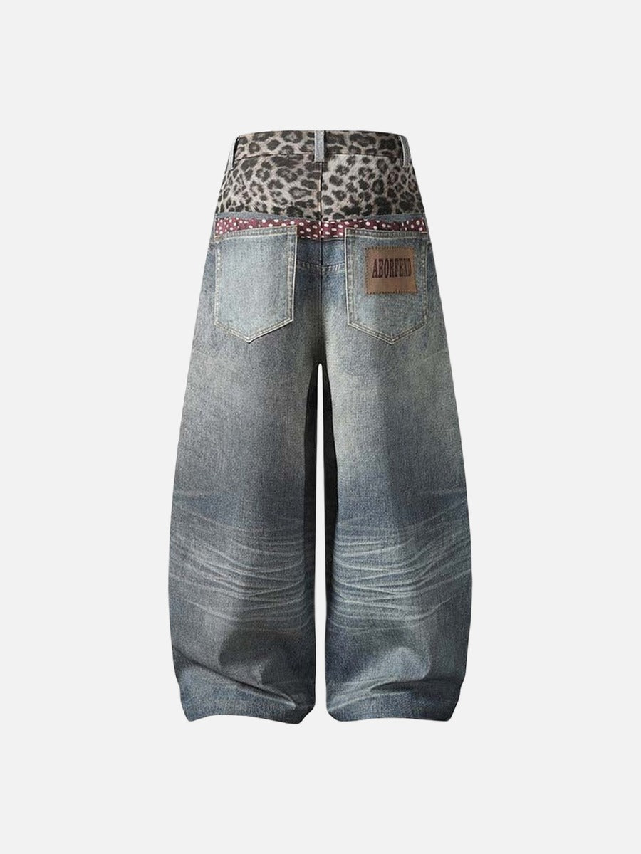 DAXUEN High-waisted wide-leg trousers with trompe l'oeil design