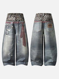 DAXUEN High-waisted wide-leg trousers with trompe l'oeil design