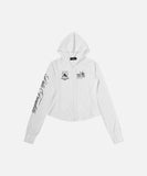 DAXUEN Cropped hooded jacket with graphic prints