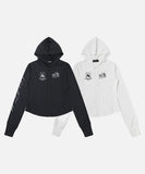 DAXUEN Cropped hooded jacket with graphic prints