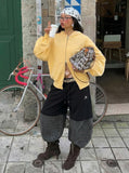 Two-Tone Balloon Wide Leg Pants
