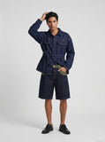 DAXUEN Men's two-tone casual denim shorts — model photo